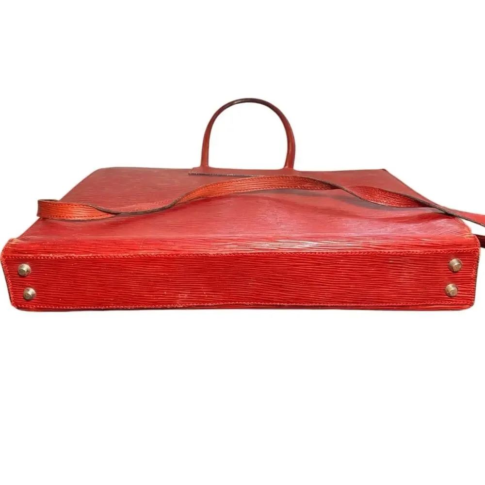 Vintage I Ponti Firenze Red Epi Leather Briefcase Bag Handbag Italy AS IS